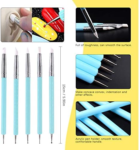 Swpeet 89Pcs Modeling Clay Sculpting Tools Kits, Ball Stylus Tool, Dotting Pottery Tools, Polymer Clay Cutters,Cutters Mold Cutter Punch Tools for Making Modeling Clay Cake Fondant Decoration - Image 7