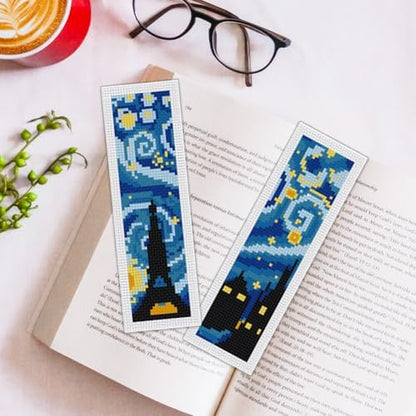ORIGACH 6 Set Starry Night & Black Cat Cross Stitch Bookmark Kit - Image 5