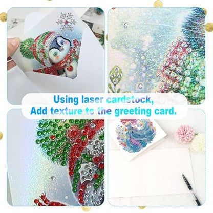 Focart 6-Pack Mermaids Diamond Painting Greeting Card Kits, Special Shaped Diamonds Painting, DIY Handcraft for Relatives and Friends with Wishes,Unique Design Crafting for Birthday or Holiday Cards - Image 4