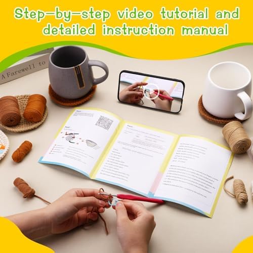 UzecPk Crochet Kits, Crochet Kit for Beginners 4 PCS Crochet Coasters Kits - Image 3