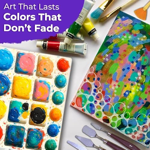 Chalkola 95 Pcs Acrylic Painting Kit for Adults Art - 64 Acrylic Paint Set - Image 4