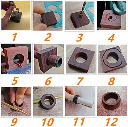 DEUXPER Exotic Wood Blocks, Ring Blank, 4x4x1cm, 21Pcs - Image 2