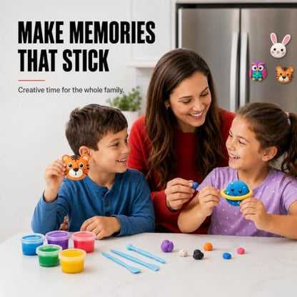 Air Dry Clay Magnet Making Kit for Kids, 18 Colors DIY Fridge Magnets - Image 7