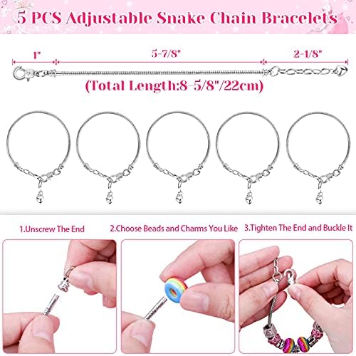 Acejoz 85 Pcs Charm Bracelet Making Kit, DIY Charm Bracelets Beads for Adults and Beginner Jewelry Making Kit - Image 4
