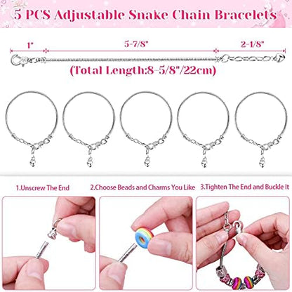 Acejoz 85 Pcs Charm Bracelet Making Kit, DIY Charm Bracelets Beads for Adults and Beginner Jewelry Making Kit - Image 4