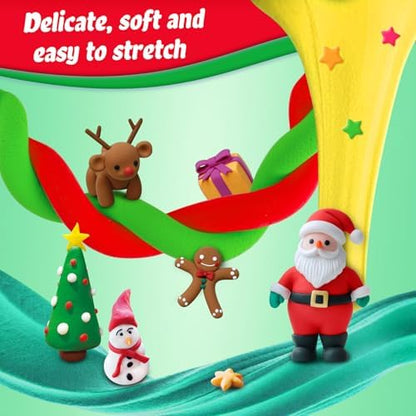ESSENSON Air Dry Clay Christmas Crafts Kit, 36 Colors DIY Modeling Clay Craft Set with Accessories, Christmas Stocking Stuffers for Kids, Xmas Gift for Girls Boys - Image 3