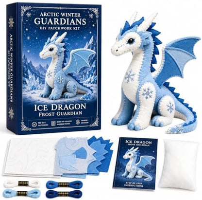 Winter Fantasy Animal Felt Sewing Kit, DIY Patchwork Craft Kit with Pre-Cut Felt Pieces, 3D Stuffed Animal Making Set for Beginners Adults Teens, Creative Home Decor Gift (E) by Unknown