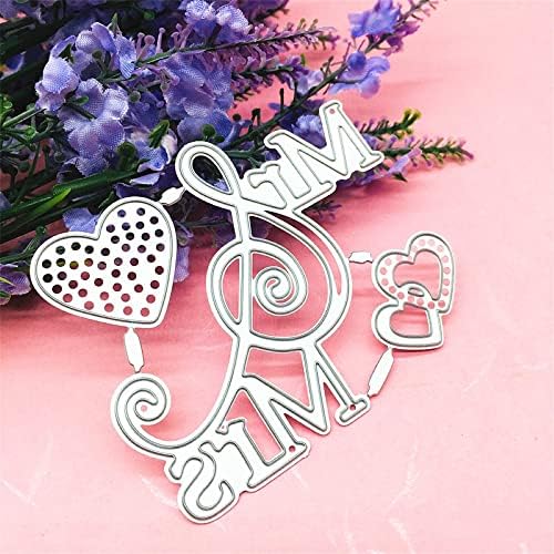 Letter Thank You Mr&Mrs Best Wishes Happy Anniversary Heart Metal Cutting Dies Stencil DIY Scrapbooking Embossing Tool DIY Paper Cards Album Decoration (Mr & Mrs) - Image 2