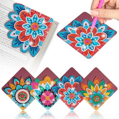 WIVICO 4Pcs Diamond Painting Bookmarks, Diamond Pearl Art Kits for Adults by WIVICO