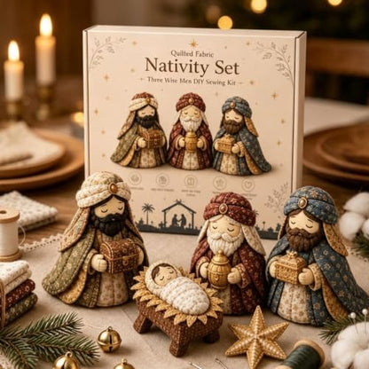 DIY Quilted Fabric Nativity Set Sewing Kit, Detailed Hand-Stitch Holy Family Manger Craft Set, Nativity Ornament Making Project for Home Display & Faith-Based Decor Creation for Adults，Type D - Image 3