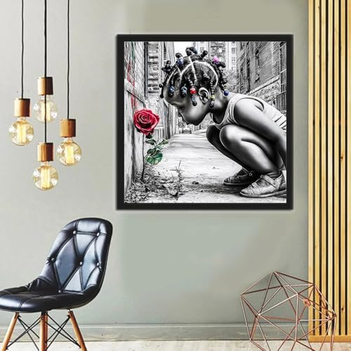 Jiqinsiye Girl Adults Paint by Number Kits,Flowers Painting by Number Kits on Canvas,Large Color by Numbers Adult Watercolor Gifts for Friends Wall Decor - Image 2