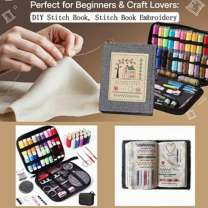 CGHABNJEQ 86-Piece Embroidery Stitch for Adults & DIY Craft Lovers, Complete DIY Sewing Set for Beginners, Fabric Pages with Floral Motifs, Portable Crafting Tool, Creative Gift - Image 3