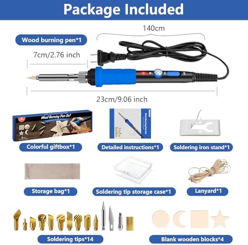 Wood Burning Kit, 23pcs Wood Burning Pen Adjustable Temperature 200-450°C - Image 2