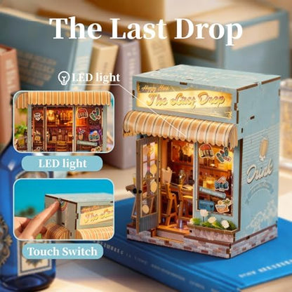 DIY Book Nook Kit, Tropical Coast Bar Miniature House Kit Stepless Dimming - Image 4