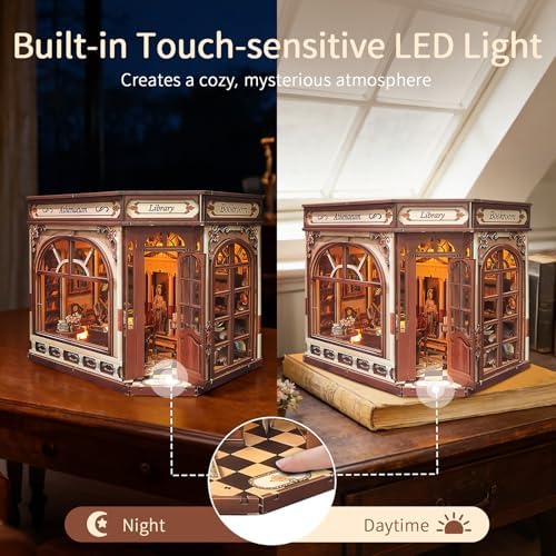 BELEEV Book Nook Kit for Adult and Teens,3D Wooden Puzzle(Athena's Library) - Image 2