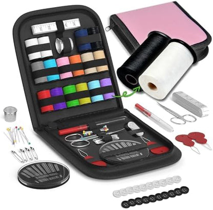 Sewing Kit Gifts for Grandma, Mom, Friend, Traveler, Adults, Beginner, Emergency,Sewing Supplies Accessories with Scissors,Sewing Needles Thimble, Thread,Tape Measure etc (Lt Dusty Rose, S) by LE+PAON