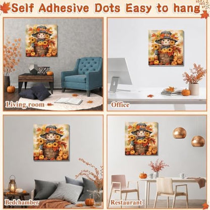 Fall Paint by Numbers Kit for Adults,Scarecrow Paint by Number With Frame - Image 2