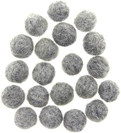 Needle Felt Balls Pure Wool Beads Dry Felted Balls 15mm Handmade DIY Crafts 20pcs (Light Grey) - Image 3