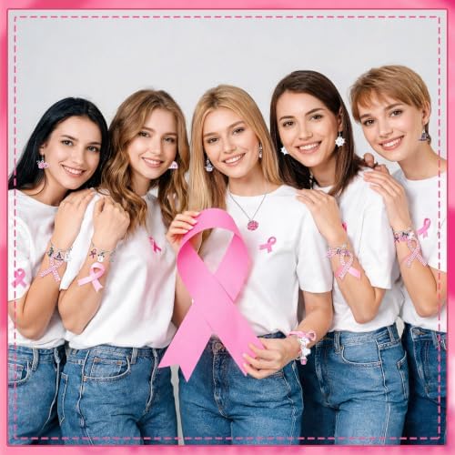 MARFOREVER 40 Pcs/20 Pairs Pink Halloween Breast Cancer Awareness Charms - Image 6