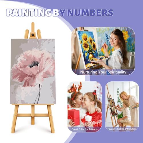 Framed Paint by Numbers Kit for Adults Beginner & Kids, Vintage Flowers Easy Paint by Numbers without Easel, DIY Acrylic Adult Painting by Number Kits on Canvas Framed for Gift Home Decor 8 x 12 Inch - Image 7
