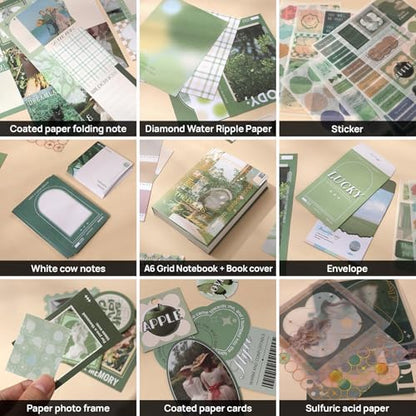 Scrapbook Photo Album Supplies Kit with Tweezers and Glue Tape, Aesthetic Vintage Junk Journal Large Scrapbooking Paper, Sticker Pack, Notebook Craft Supplies, DIY Gift for Adult Men Women (Island) - Image 5
