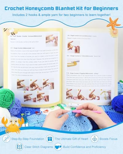 Arborthread Crochet Kit for Beginners, Granny Squares Blanket Crochet Kit - Image 2