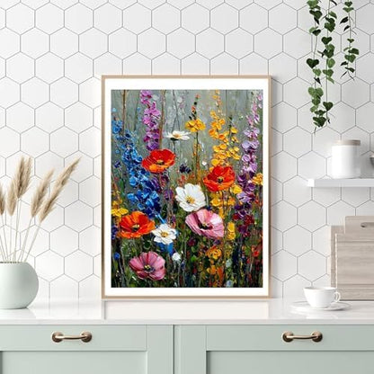 HITO Wildflowers Paint by Numbers Kit for Adults 16x20 Inch Frameless - Image 5