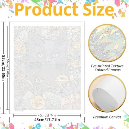 Cat Paint by Numbers Kit for Adults, 16x20 inch - Image 3