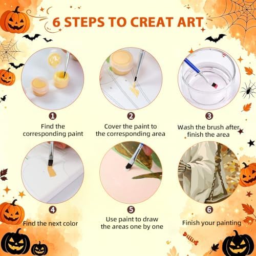 Aestalrcus Halloween Paint by Numbers Kit for Adults, Ghost, 16x20inch - Image 6