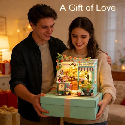 Miniature Dollhouse Kit, DIY Mini House Making Kit w/LED, Alice Garden - Image 7