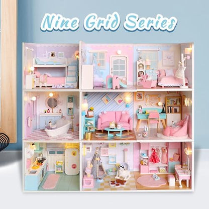 Kisoy Dollhouse Miniature with Furniture Kit, DIY 3D Wooden DIY House Kit A Corner of a Small Apartment Style with Dust Cover & LED,Handmade Tiny House Toys for Adults Gift（Cloak Room） - Image 6