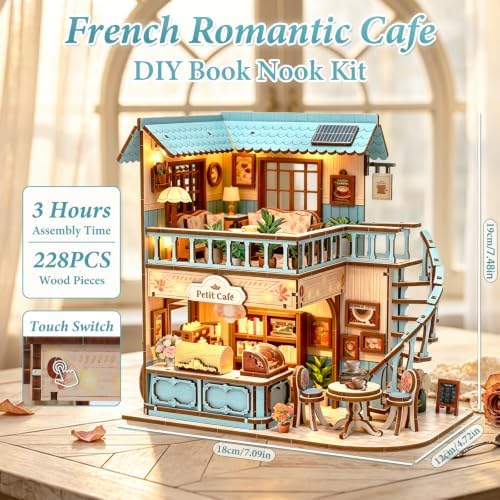 TOYQI Mini House Kit, DIY Miniature Dollhouse Book Nook for Adult - Image 3