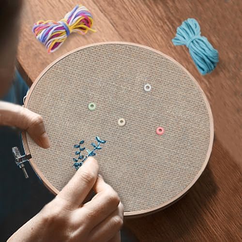 DELORIGIN Beginner Sewing Kits Embroidery Starter Kit with Linen Acrylic Beads Embroidery Hoop Colorful Threads Sewing Needles Embroidery Tools Stitch Learning DIY Kit Crafts for Adults Women - Image 5