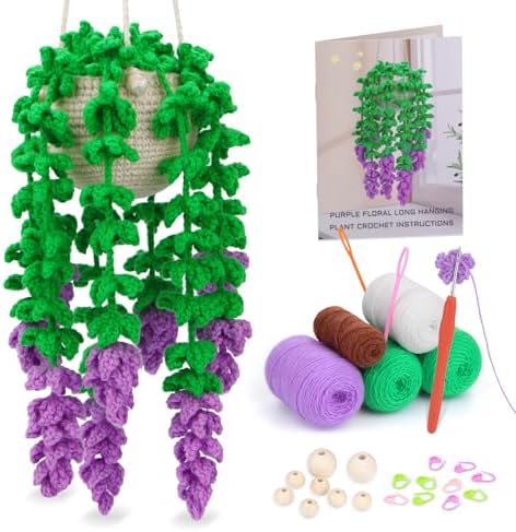 Kogyxe Crochet Kit for Beginners Crochet Hanging Plant with Video Tutorials by KOGYXE