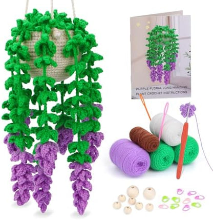 Kogyxe Crochet Kit for Beginners Crochet Hanging Plant with Video Tutorials by KOGYXE