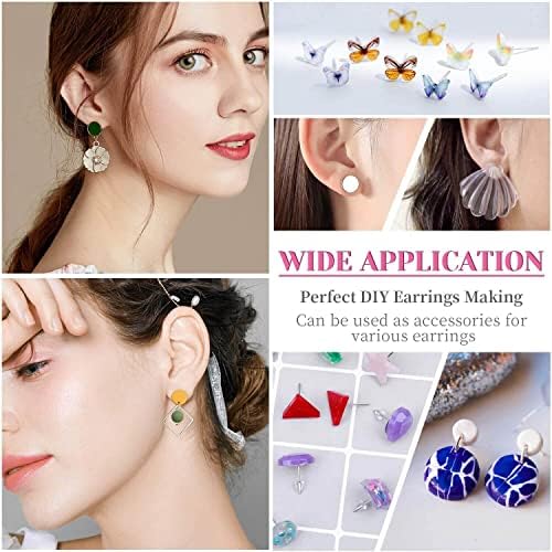 Caffox Hypoallergenic Earring Posts and Backs, 1800pcs Stainless Steel Stud Earring Kit with Earring Base Studs, Earring Backs and Jump Rings for Clay, Resin, Pearls, Jewelry Making and Crafting - Image 2