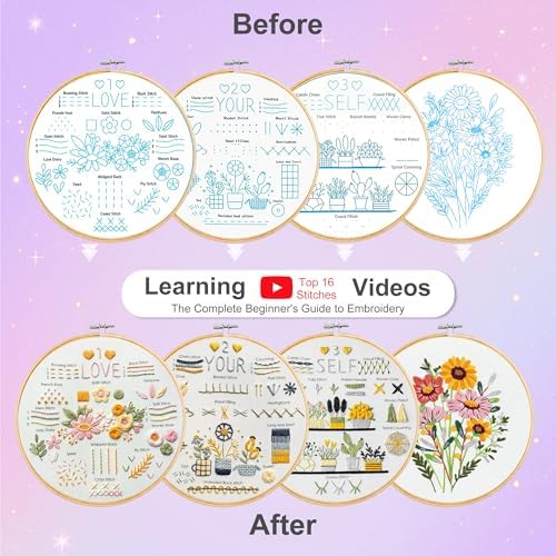 Huacan Embroidery Kit for Beginners with Tutorial Video & Gift Box - Image 3