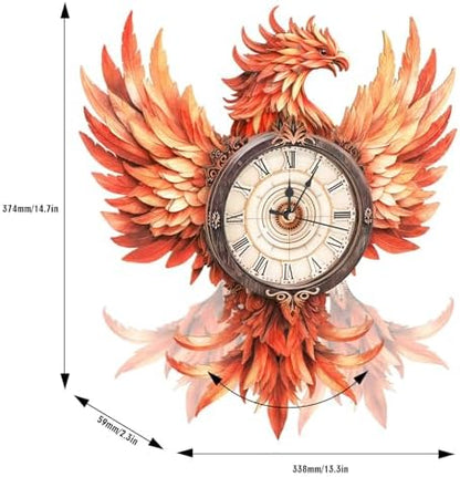 3D Puzzles for Adults, Fire Phoenix Wall Clock 3D Wooden Puzzles Clock Kits for DIY Birthday Gift for Women Men Home Decor Holiday Christmas - Image 2