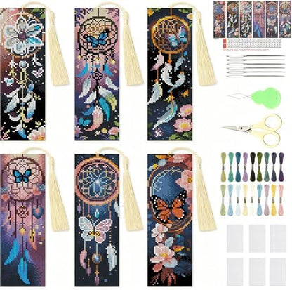 NEGEKFKX 6 Pcs Dreamcatcher Cross Stitch Bookmark Kit for Adult Beginners by NEGEKFKX