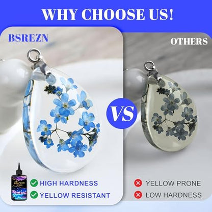 Bsrezn 1000g UV Resin Bulk, Clear UV Epoxy Resin Cure for Jewelry Making - Image 5