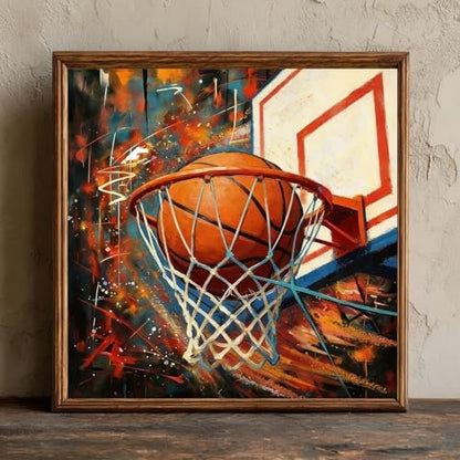 CRZMODE Basketball Paint by Numbers Kit for Adults,Basketball Paint by Numbers for Adults, Acrylic Painting Crafts for Home Decor Gift (16x16inch) - Image 3