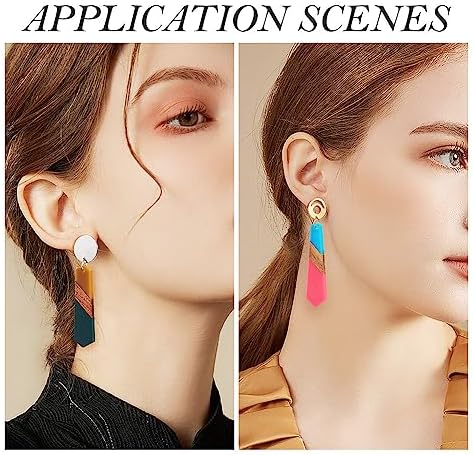 FASHEWELRY 20Pcs Hexagon Resin Wood Charms 3 Tone Polygon Wooden Earring Blanks Geometry Bohemia Earring Charms Wooden Earring Pieces Findings for Jewelry Making (RESI-TA0001-61-Biyun) - Image 4