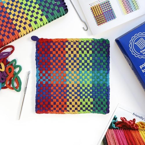 Harrisville Designs Friendly Loom Potholder Pro Weaving Kit | 10”x10” Sturdy Metal Loom and Quality Cotton Weaving Loops | Complete Kit to Weave 2 Large, Durable Potholders | Made in the USA - Image 4
