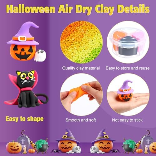 Capoda 24 Boxes Halloween Air Dry Clay Kits Modeling Clay for Kids Gifts - Image 3