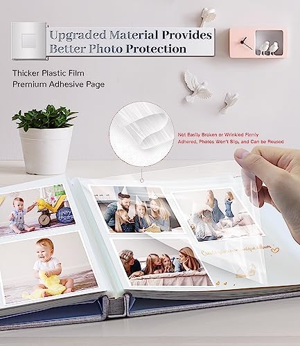 Artfeel Photo Album Self Adhesive Scrapbook Album for 3x5 4x6 5x7 8x10 Pictures,120 Pages Linen Cover with Display Window DIY Photo Book,Ideal Gifts for Family Travel Wedding Baby - Image 3