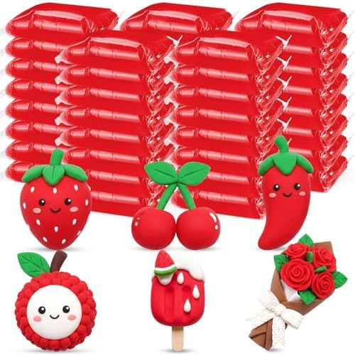 VioraWhite 40 Pcs 21 oz Air Dry Clay Bulk Modeling Clay,Red by VioraWhite
