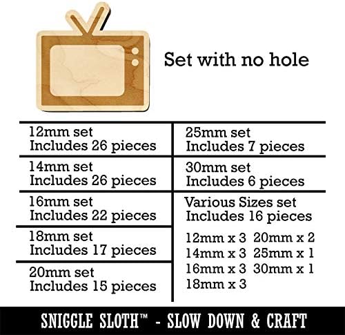 Vintage TV Television Silhouette Mini Wood Shape Charms Jewelry DIY Craft - 18mm (17pcs) - No Hole - Image 2