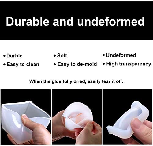 Silicone Resin Molds 5Pcs Resin Casting Molds Including Sphere, Cube, Pyramid, Square, Round with 1 Measuring Cup & 5 Plastic Transfer Pipettes for Resin Epoxy, Candle Wax, Soap, Bowl Mat etc - Image 3
