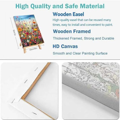 Fotasmua 2Pack Wild Flowers Paint by Numbers Kits for Adults - Flowers Adult Paint by Number Kits with Framed - Wooden Easel, DIY Acrylic Oil Painting by Numbers for Home Wall Decor 8 x 12 Inch - Image 5