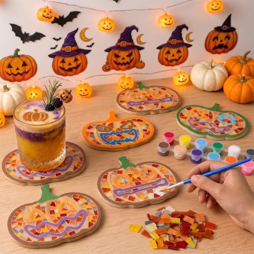 6PCS DIY Glass Mosaic Tiles for Crafts, Mixed Color, Halloween Pumpkin by Unknown